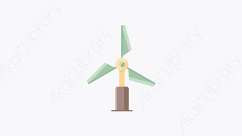 图片素材-011-风车windmill扁平卡通生态元素图标