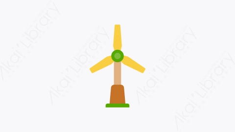 图片素材-011-风车windmill扁平卡通生态元素图标