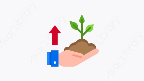 图片素材-012-增长growth扁平卡通金融商务办公元素图标