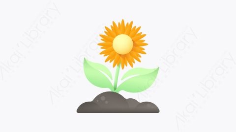 图片素材-012-向日葵sunflower扁平卡通生态元素图标