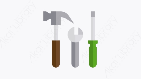 图片素材-012-工具tools扁平卡通施工元素图标