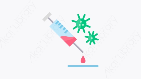 图片素材-012-疫苗vaccine扁平卡通冠状病毒图标