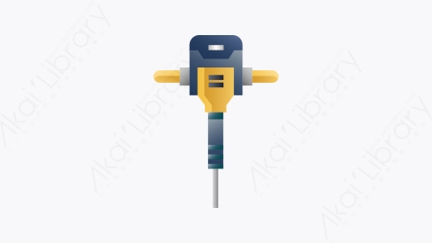 图片素材-013-手提钻jackhammer扁平卡通施工工具图标