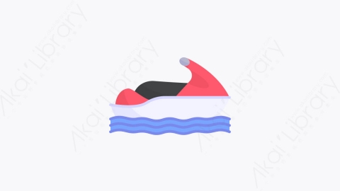 图片素材-013-快艇jetski扁平卡通夏季元素图标