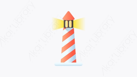 图片素材-013-灯塔lighthouse扁平卡通夏季元素图标