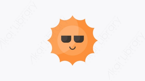 图片素材-013-太阳sun扁平卡通夏季海滩元素图标