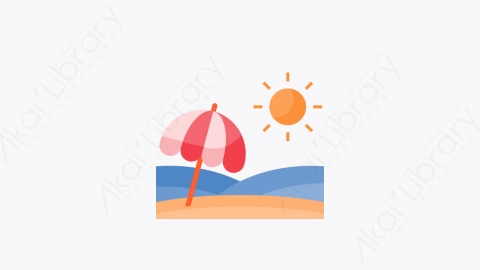 图片素材-014-海滩beach扁平卡通夏季海滩元素图标