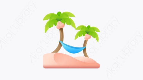 图片素材-014-椰子树coconut_tree扁平卡通暑假元素图标
