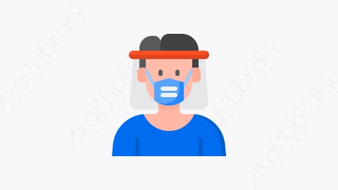 图片素材-014-面部保护face_protection扁平卡通医疗保健元素图标