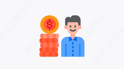 图片素材-014-财务financial扁平卡通货币和金钱元素图标