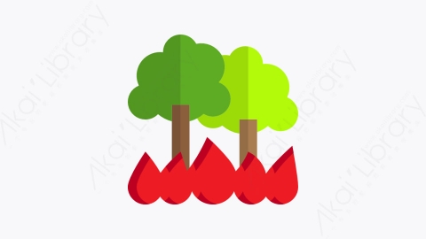 图片素材-014-森林火灾forestfire扁平卡通城市污染元素图标