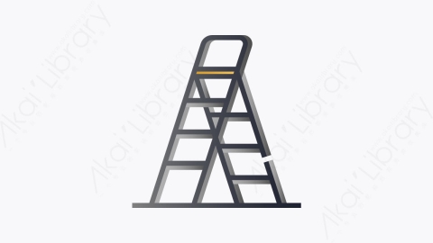 图片素材-014-梯子ladder扁平卡通施工工具图标