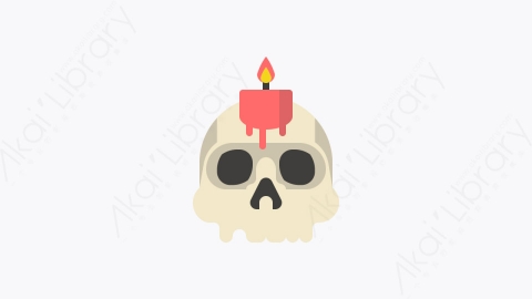 图片素材-014-头骨skull扁平卡通万圣节元素图标