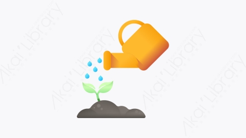 图片素材-014-浇水watering扁平卡通生态元素图标