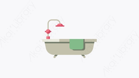 图片素材-015-浴缸bathtub扁平卡通酒店元素图标