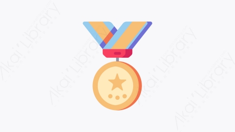 图片素材-015-奖牌medal扁平卡通回到学校元素图标