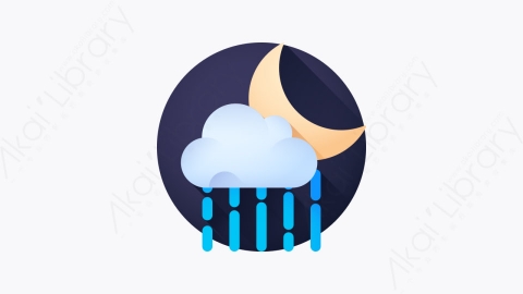 图片素材-015-降雨raining扁平卡通天气元素图标