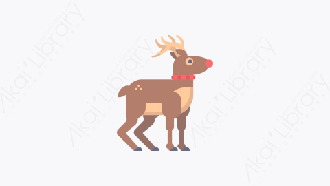 图片素材-015-驯鹿reindeer扁平卡通圣诞节元素图标
