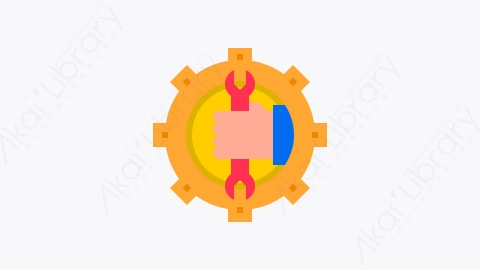 图片素材-015-扳手wrench扁平卡通工程元素图标
