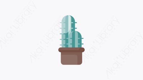 图片素材-016-仙人掌cactus扁平卡通盆栽花朵元素图标