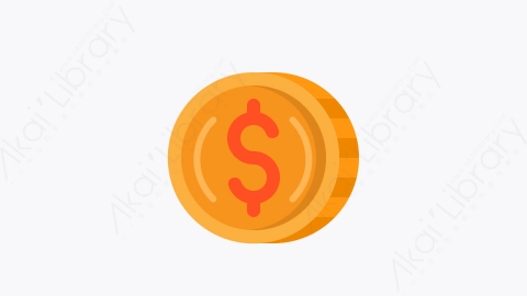 图片素材-016-美元硬币dollar_coin扁平卡通金融财务元素图标