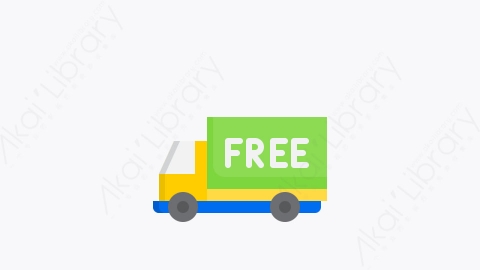 图片素材-016-免费送货free_delivery扁平卡通物流运输元素图标