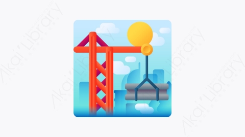 图片素材-017-施工construction扁平卡通景观元素图标