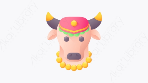 图片素材-017-奶牛cow扁平卡通印度元素图标