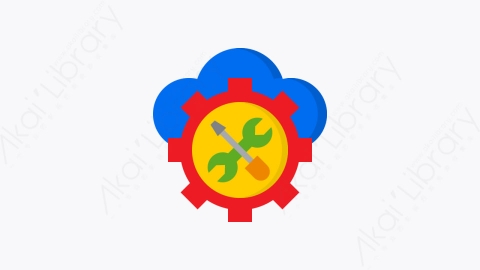 图片素材-017-数据管理data_management扁平卡通云计算元素图标