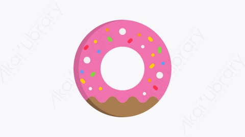 图片素材-017-甜甜圈donut扁平卡通派对元素图标