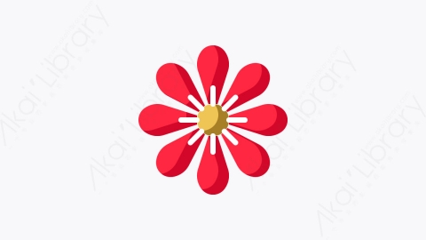 图片素材-017-花朵flower扁平卡通农历新年图标