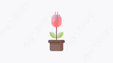 图片素材-017-花盆flower_pot扁平卡通盆栽花朵元素图标