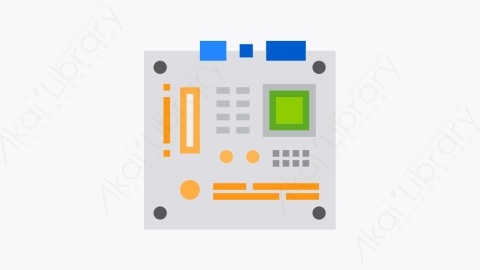 图片素材-017-主板motherboard扁平卡通计算机硬件元素图标