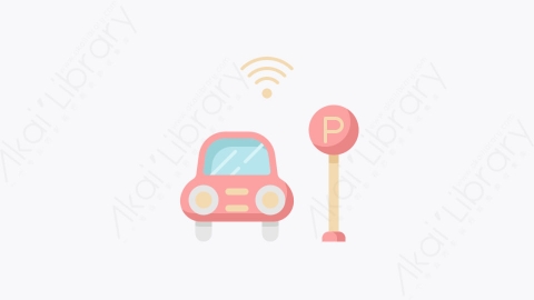 图片素材-017-停车场parking扁平卡通物联网图标