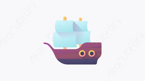 图片素材-017-帆船sailing_boat扁平卡通交通元素图标
