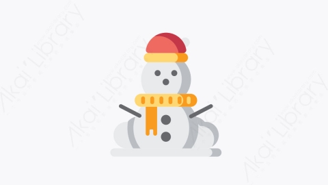 图片素材-017-雪人snowman扁平卡通冬季元素图标