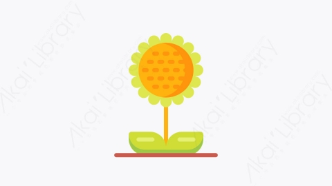 图片素材-017-向日葵sunflower扁平卡通秋天的元素图标