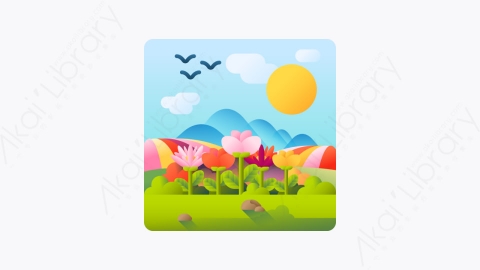 图片素材-018-花flowers扁平卡通景观元素图标