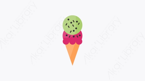 图片素材-018-冰淇淋筒ice_cream_cone扁平卡通夏季海滩元素图标