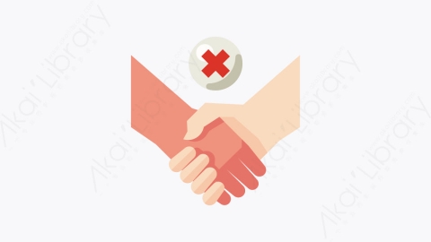 图片素材-018-不握手no_handshake扁平卡通冠状病毒隔离防护元素图标