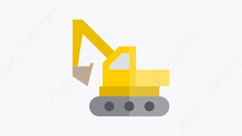 图片素材-019-挖掘机excavator扁平卡通施工元素图标