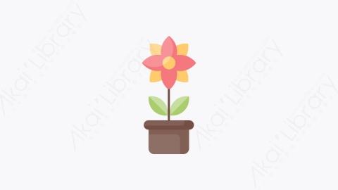 图片素材-019-花盆flower_pot扁平卡通盆栽花朵元素图标