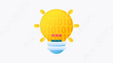 图片素材-019-灯泡lightbulb扁平卡通网络安全元素图标