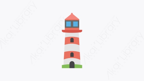 图片素材-019-灯塔lighthouse扁平卡通城市地图图标