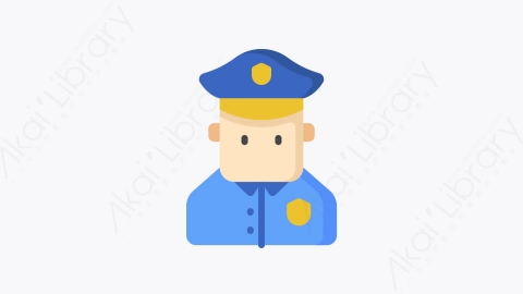 图片素材-019-警察police扁平卡通法律与正义元素图标