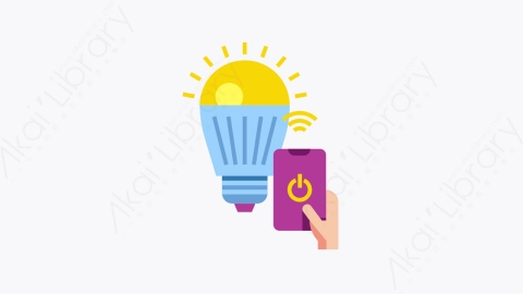 图片素材-019-智能灯smart_light扁平卡通物联网元素图标