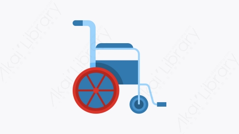 图片素材-019-轮椅wheelchair扁平卡通医院元素图标