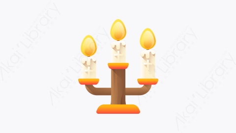图片素材-020-烛台candelabrum扁平卡通复活节元素图标