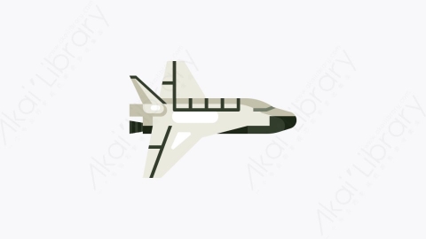 图片素材-020-航天飞机space_shuttle扁平卡通交通工具元素图标