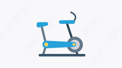 图片素材-0209-固定式自行车stationarybike卡通扁平体育与健身元素图标